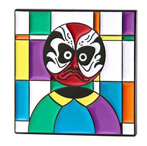 GS-JJ Square Drama Mask Enamel Lapel Pin