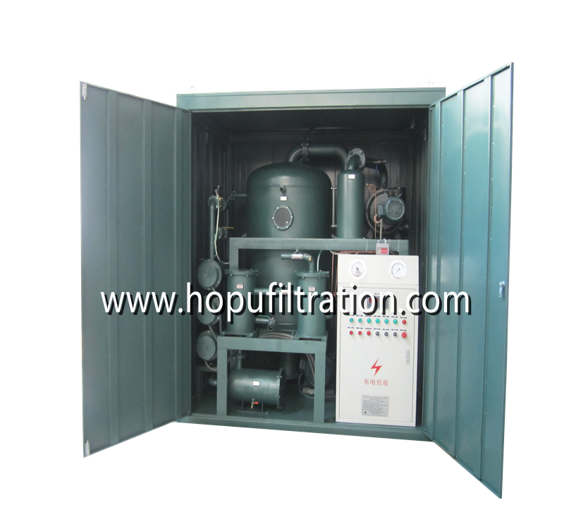 Enclosed Weather Proof Type High Vacuum Insulation Oil Filtration Unit 