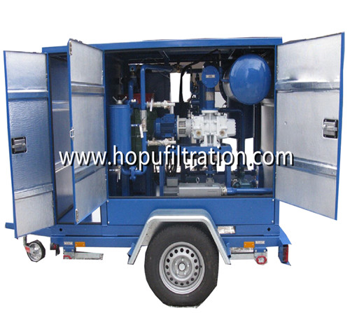 mobile trailer mounted vacuum transformer oil purifier