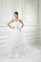 Drop Waist Ball Gown Organza Wedding Dress with Ruffled Skirt