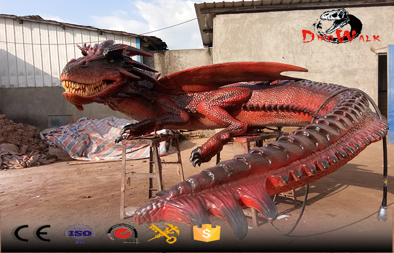 Amusement park animated evil dragon