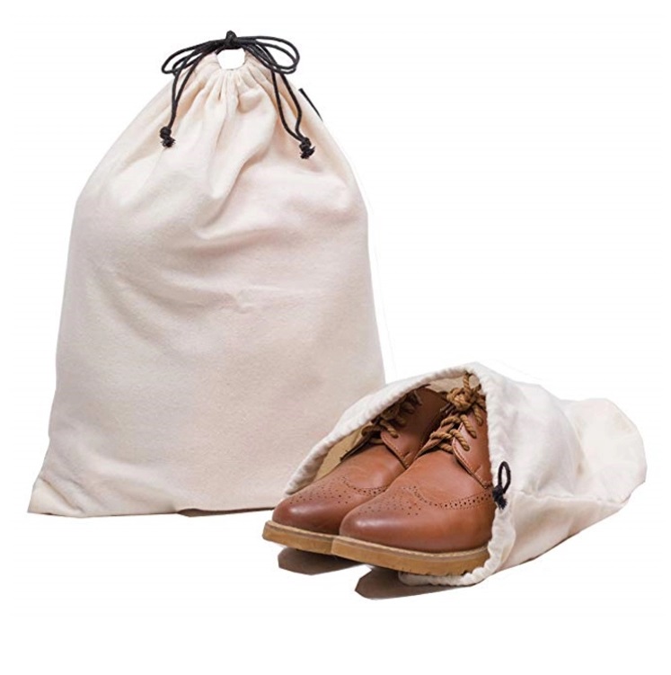 100% Cotton Drawstring Shoe Bags, Promotional Shoe Packing Bags