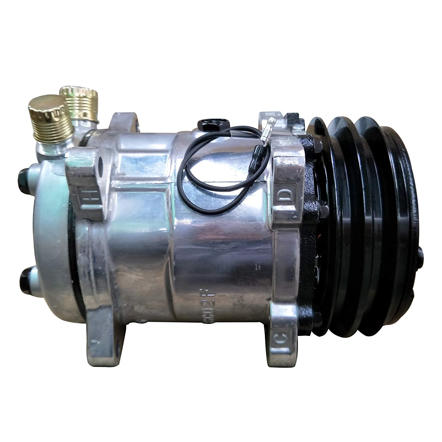 Universal AC Compressor with Black 2PK Clutch Sanden 508 5H14 R134A