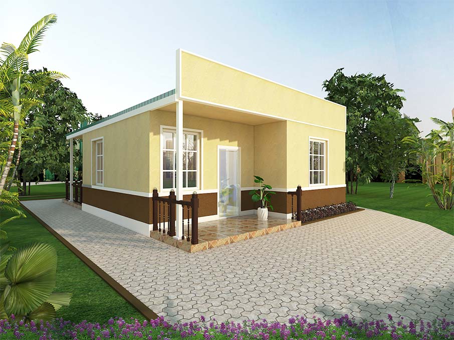 3E prefab house-two bedrooms Energy conservation, Environmental protection and Easy assembled house