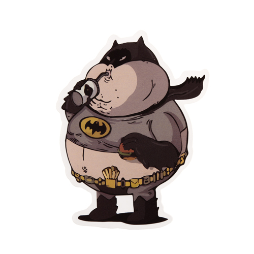 Custom Stickers | Funny Fat Batman Custom Stickers | Customsticker.com ™