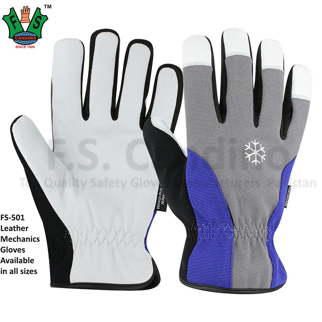 CE Approved Leather Mechanics Work Gloves