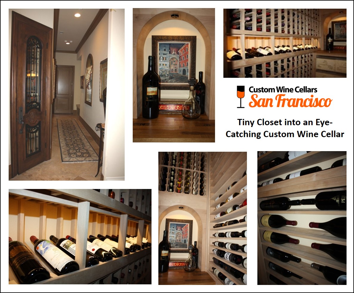 Tiny Closet into an Eye-Catching Custom Wine Cellar