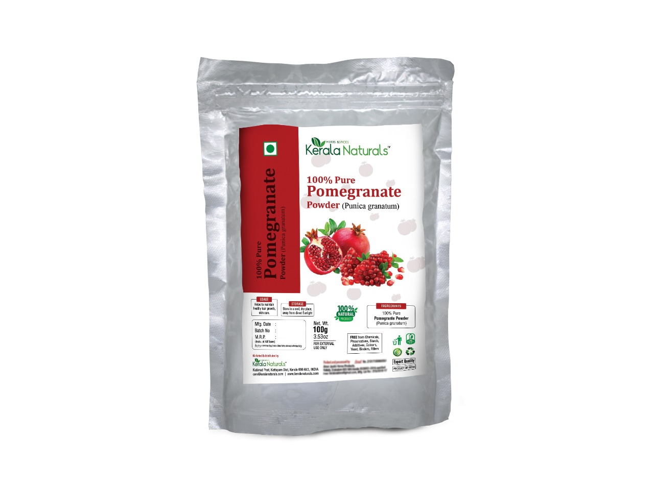 KERALA NATURALS PURE POMEGRANATE POWDER 100 GM