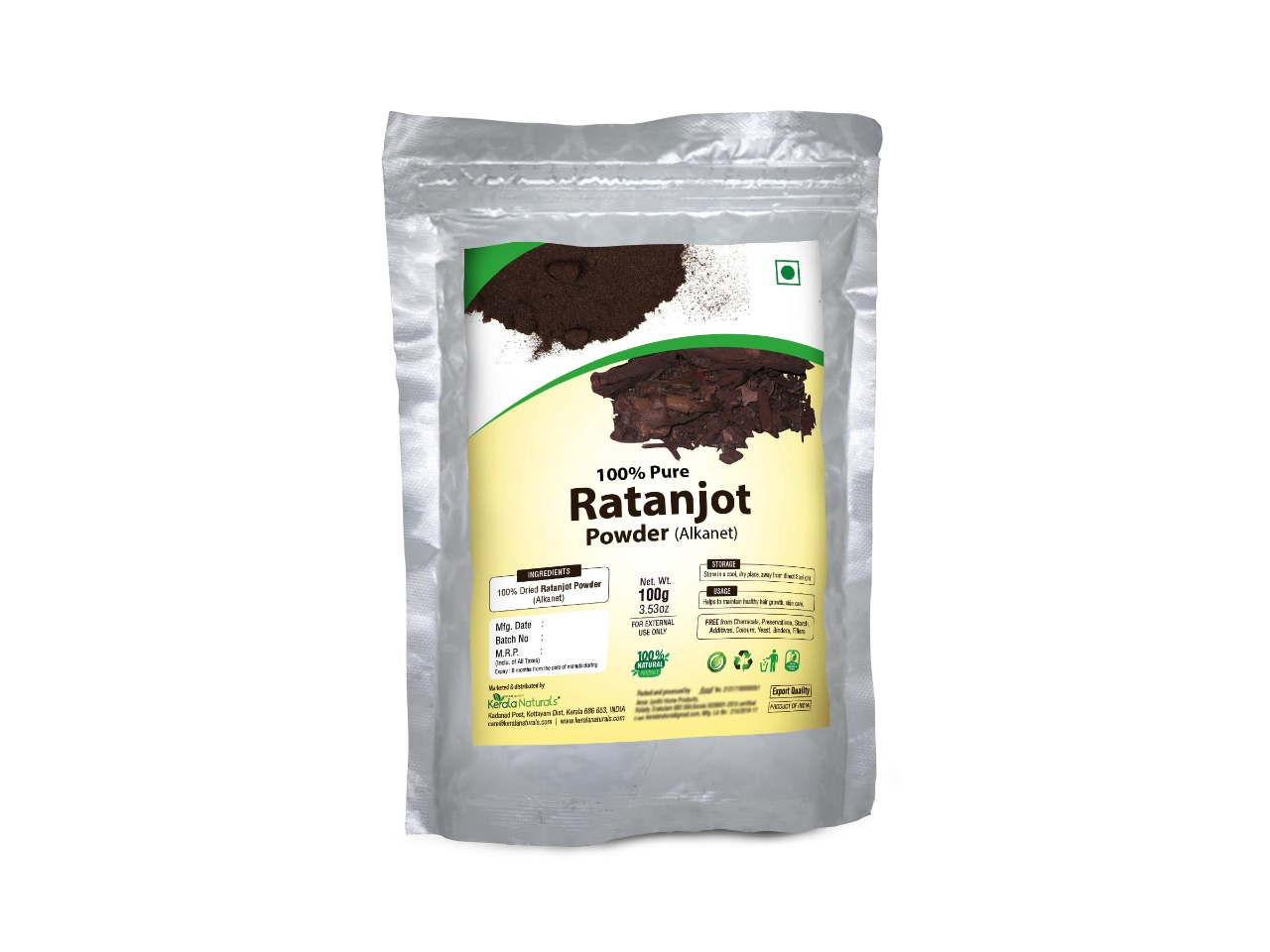 KERALA NATURALS PURE RATANJOT POWDER 100 GM