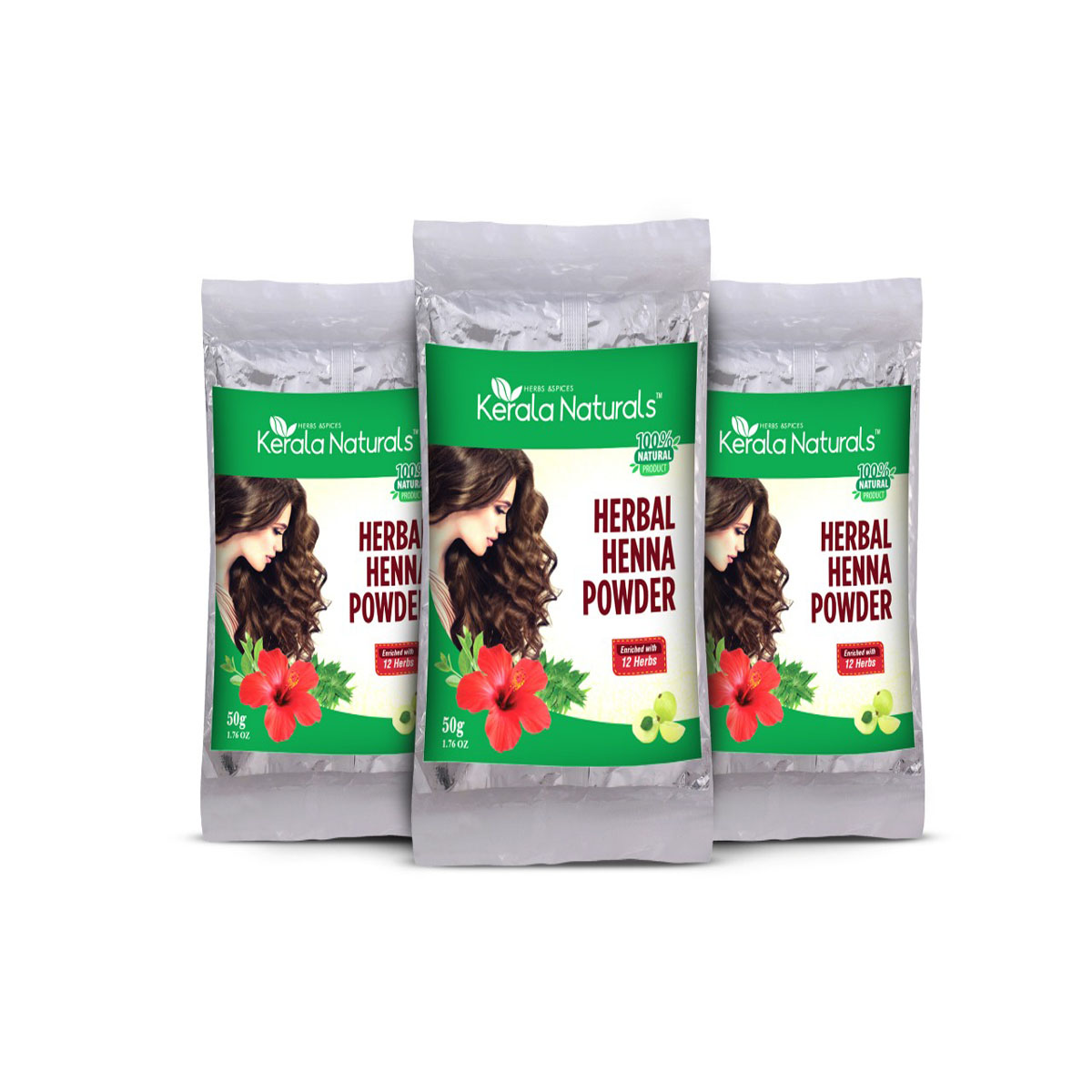 KERALA NATURALS HERBAL HENNA POWDER 50 GM