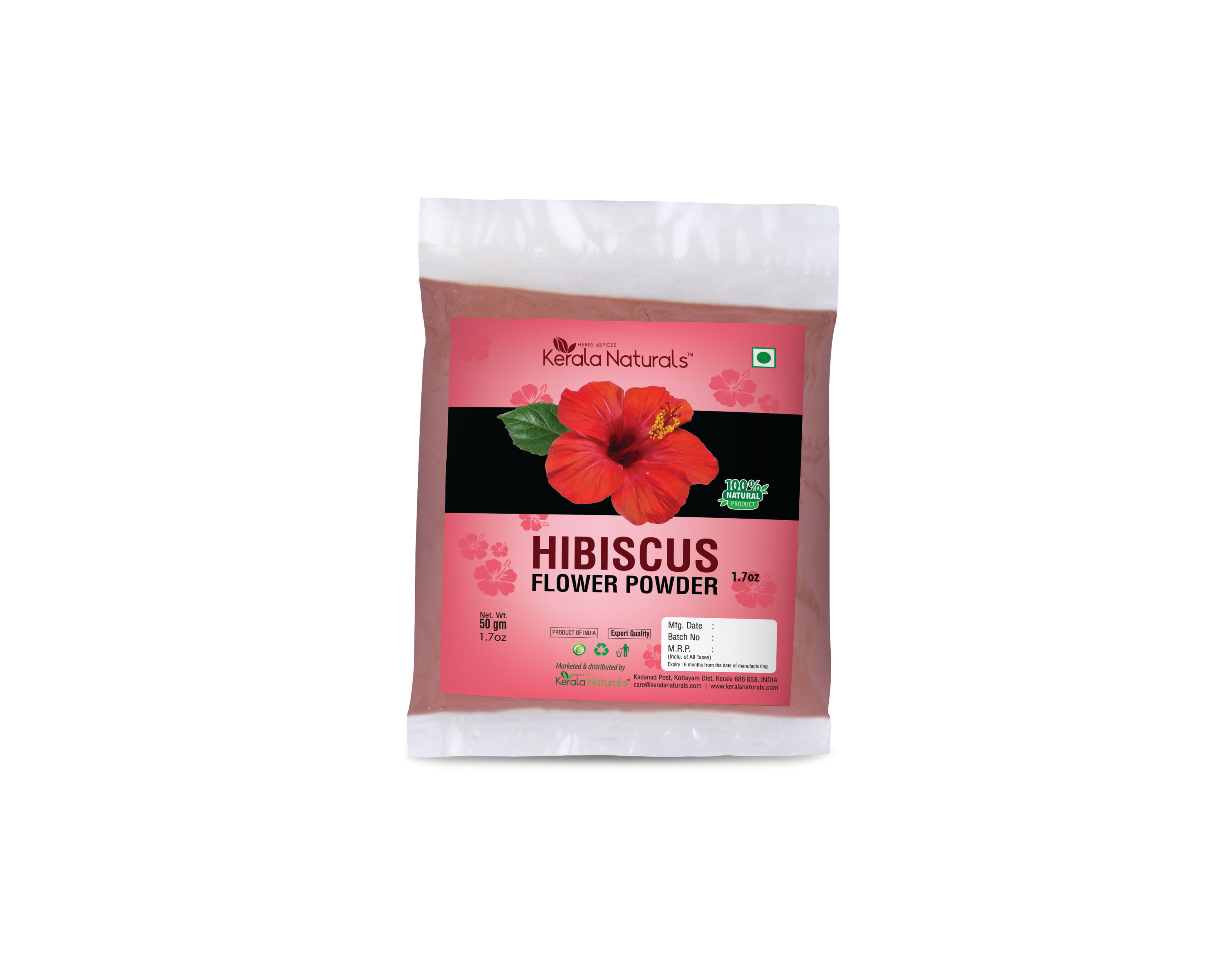 KERALA NATURALS HIBISCUS FLOWER POWDER 50 GM