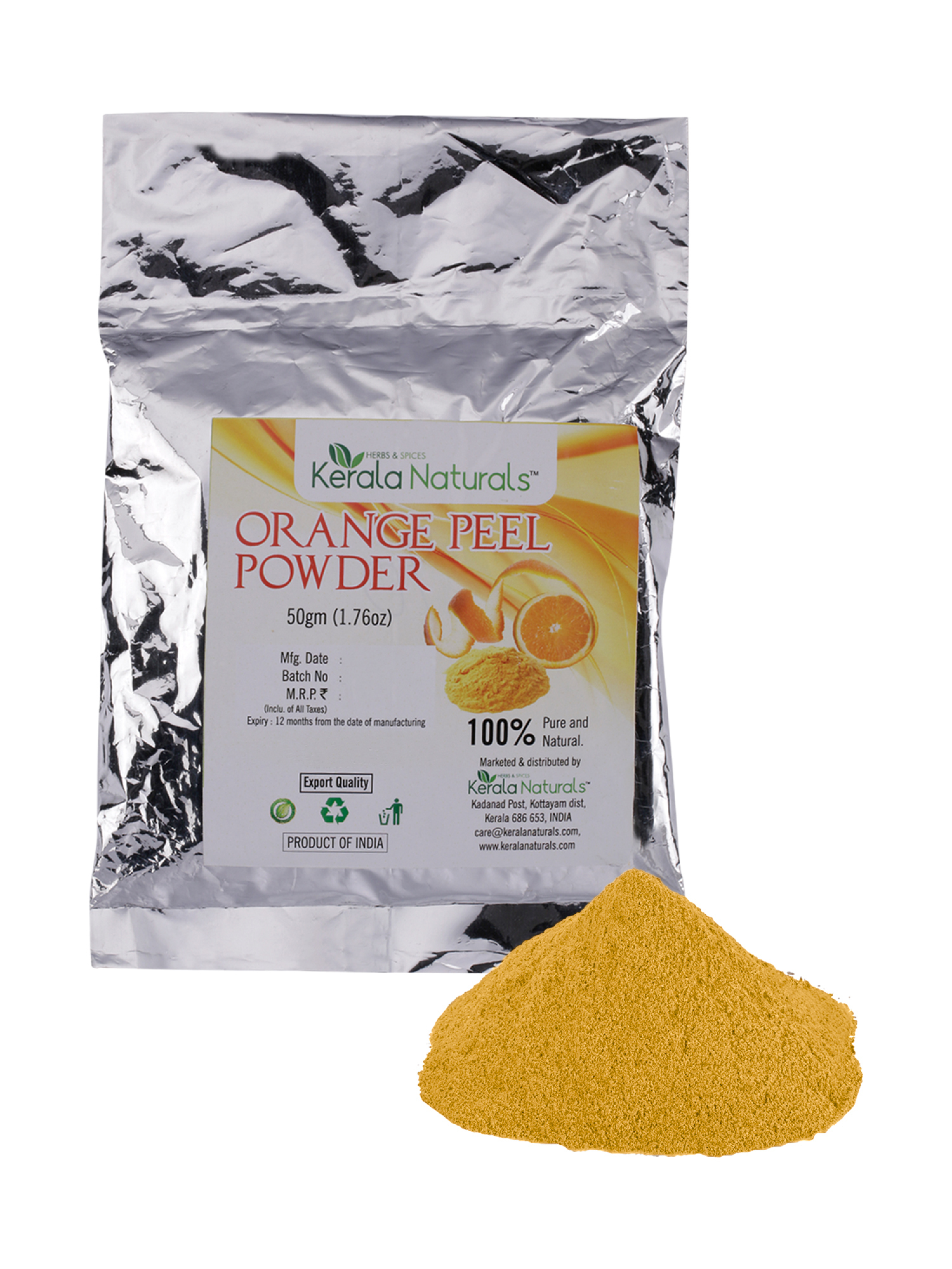 KERALA NATURALS ORANGE PEEL POWDER 50 GM