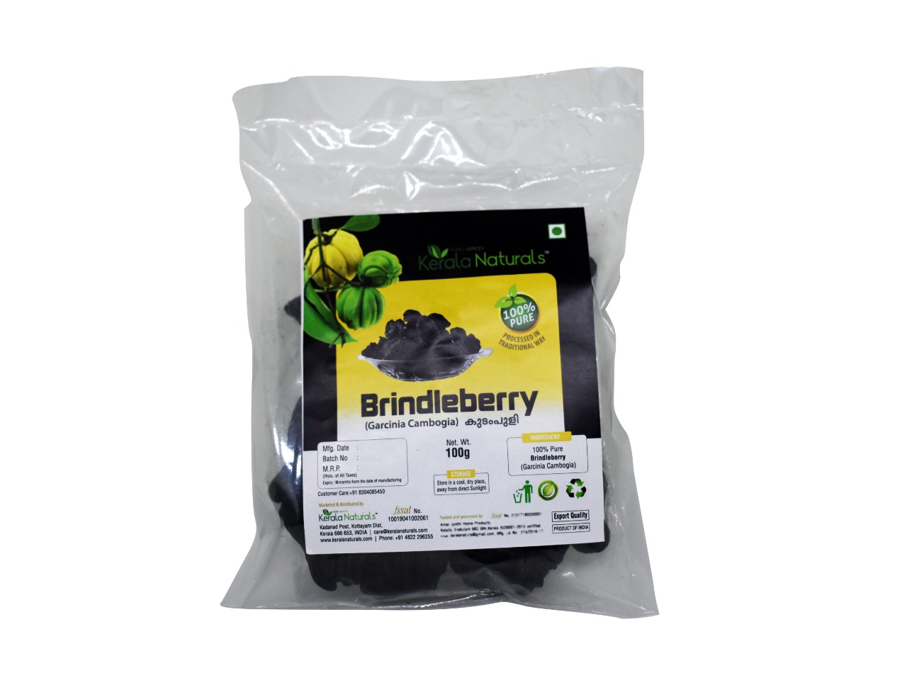 KERALA NATURALS BRINDLEBERRY/KUDAMPULI/FISH TAMARIND 100 GM