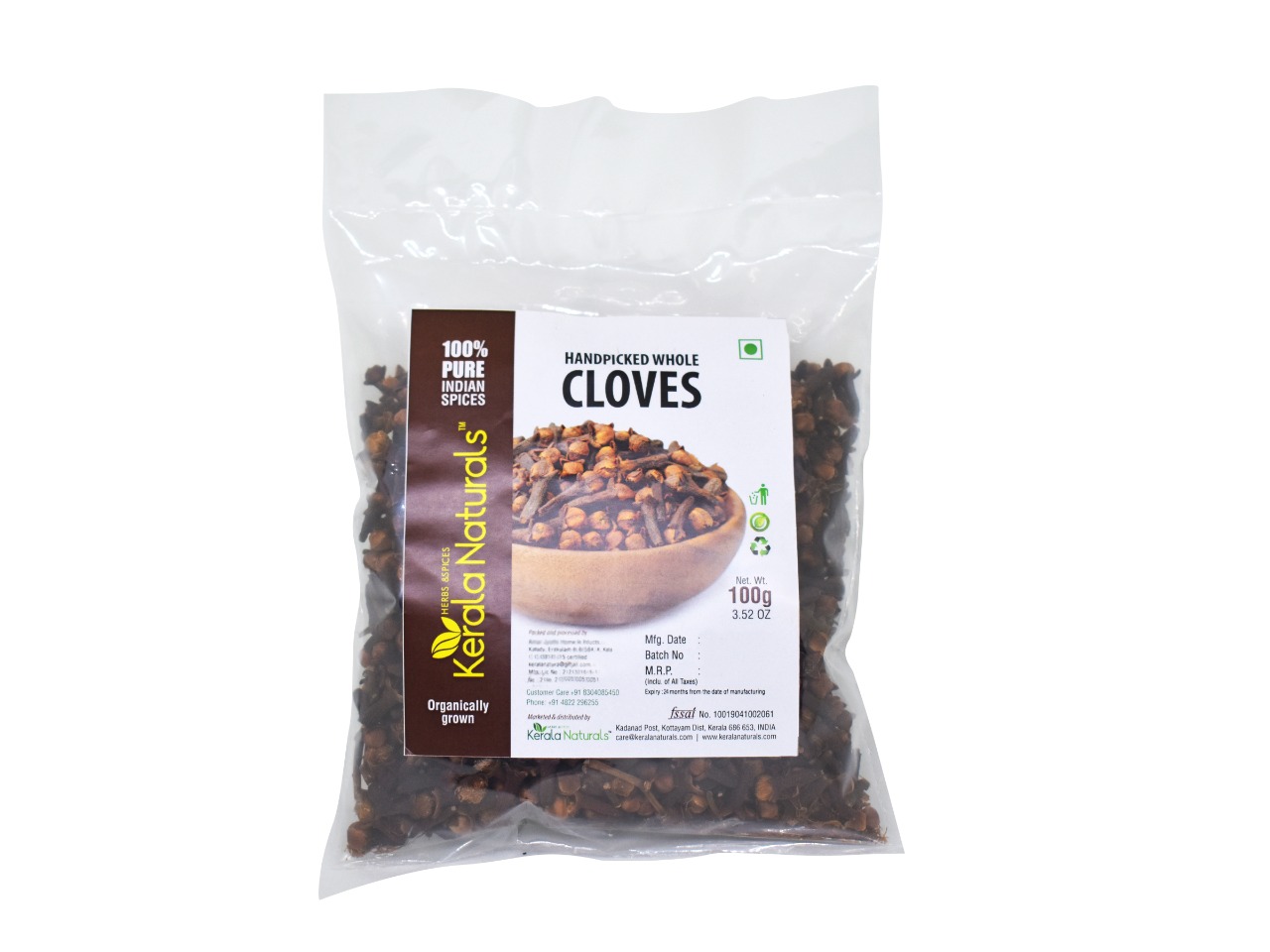 KERALA NATURALS PURE,HANDPICKED,NATURAL CLOVES 100 GM