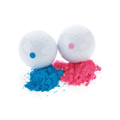 Boomwow Exploding Pink Blue Powder Gender Reveal Golf Balls For Baby Announcement Party