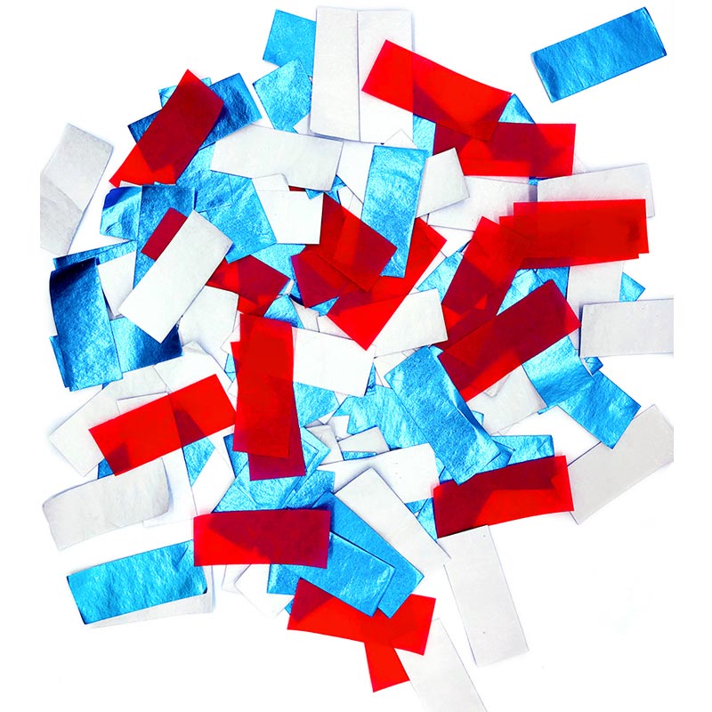 patent new products SHINY BLUE+WHITE+RED SLIPS 100% biodegradable for confetti popper