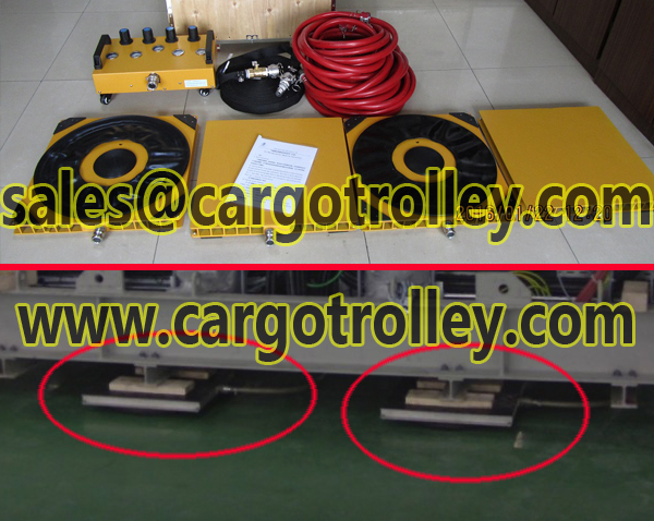 Air casters moving machines steadily