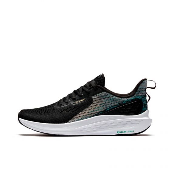 361°QU!K LIGHT 飞鱼 Mens Breathable Mesh Running Shoes - Black/Blue