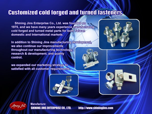 Fasteners and Bolts - Cold Forging And Precision Machining Parts made in Taiwan