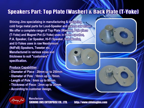 Speaker parts Washer and T-Yoke