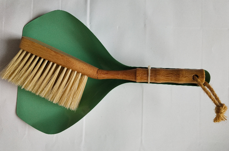 metal dustpan with brush 