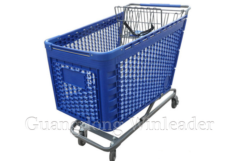 YLD-PT272-1FB Plastic Shopping Cart    plastic shopping trolleys