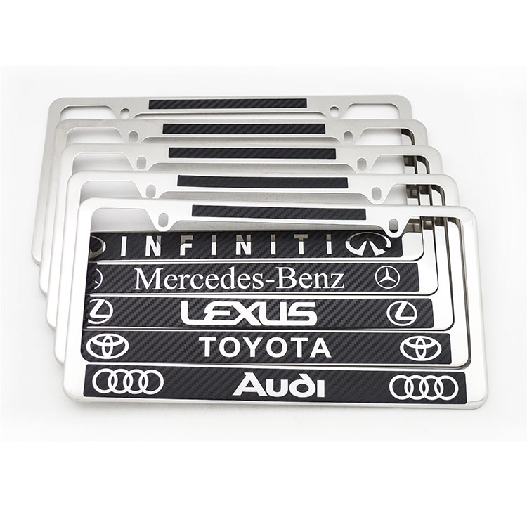 American stainless steel carbon fiber license plate frame