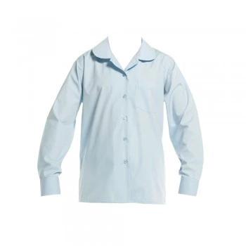 SKY BLUE GIRLS LONG SLEEVED PETER PAN BLOUSE