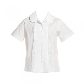 GIRL - WHITE PIN TUCK SHORT SLEEVED BLOUSE