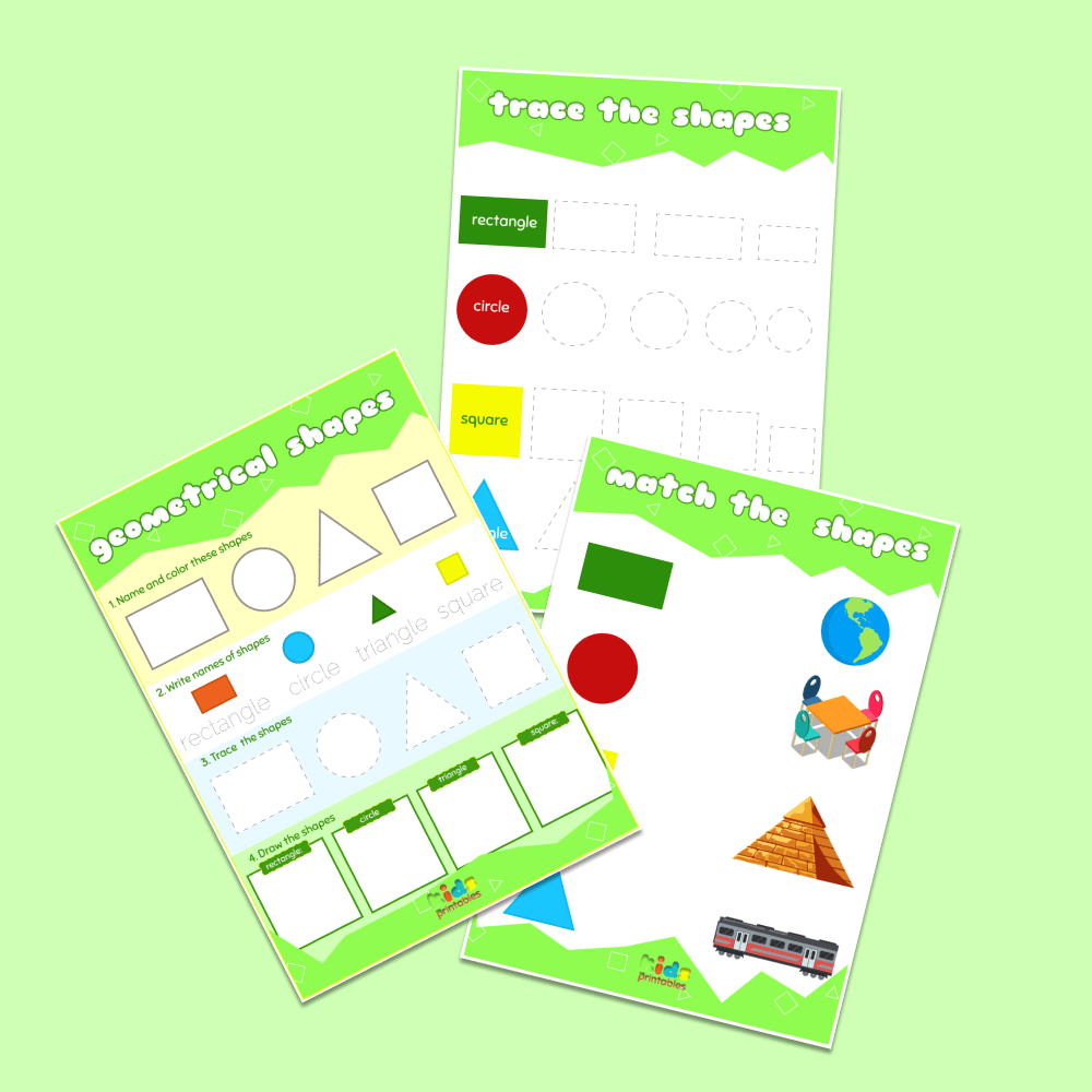 Kindergarten Shapes Worksheets for KIds