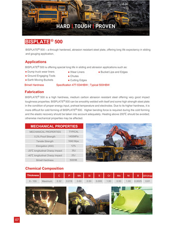 BISPLATE®500 High Strength Wear Resistant Steel  