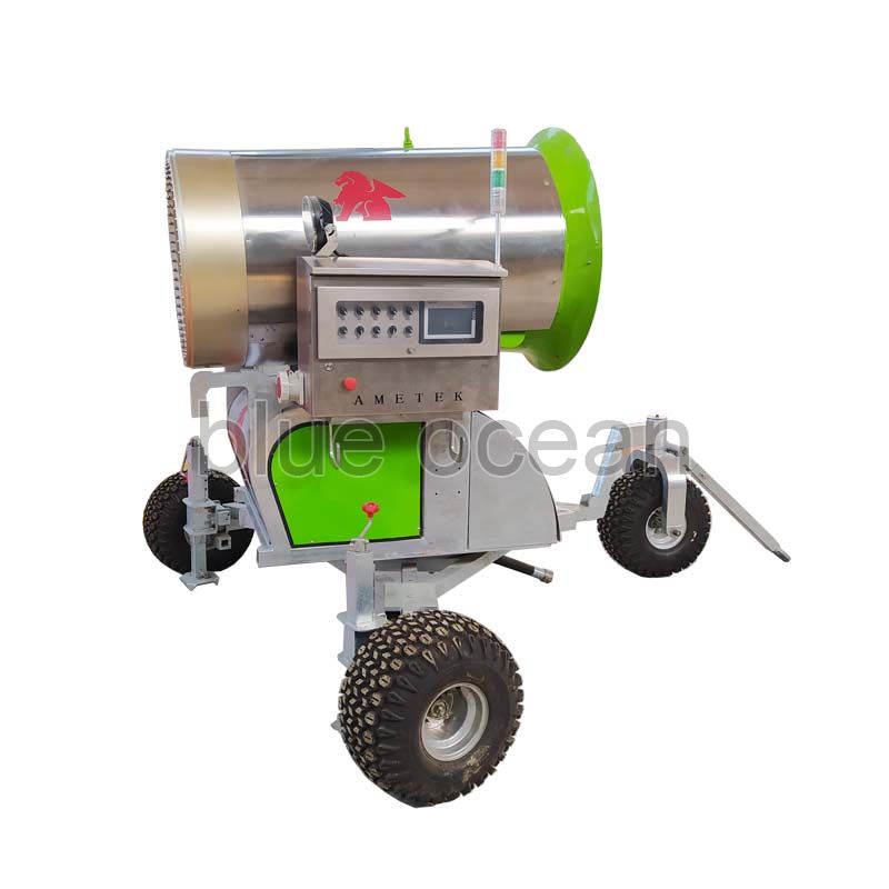 blue ocean remote control snow spraying making machine