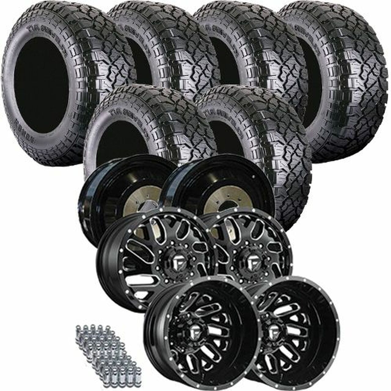 33x12.50r20F Kenda Klever Rt / Fuel Triton Black & Milled - Dually Package Deal