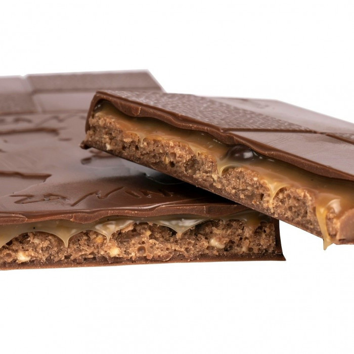 40% Milk Chocolate Bar - Gianduja Caramel Crunchy Pearls Filled