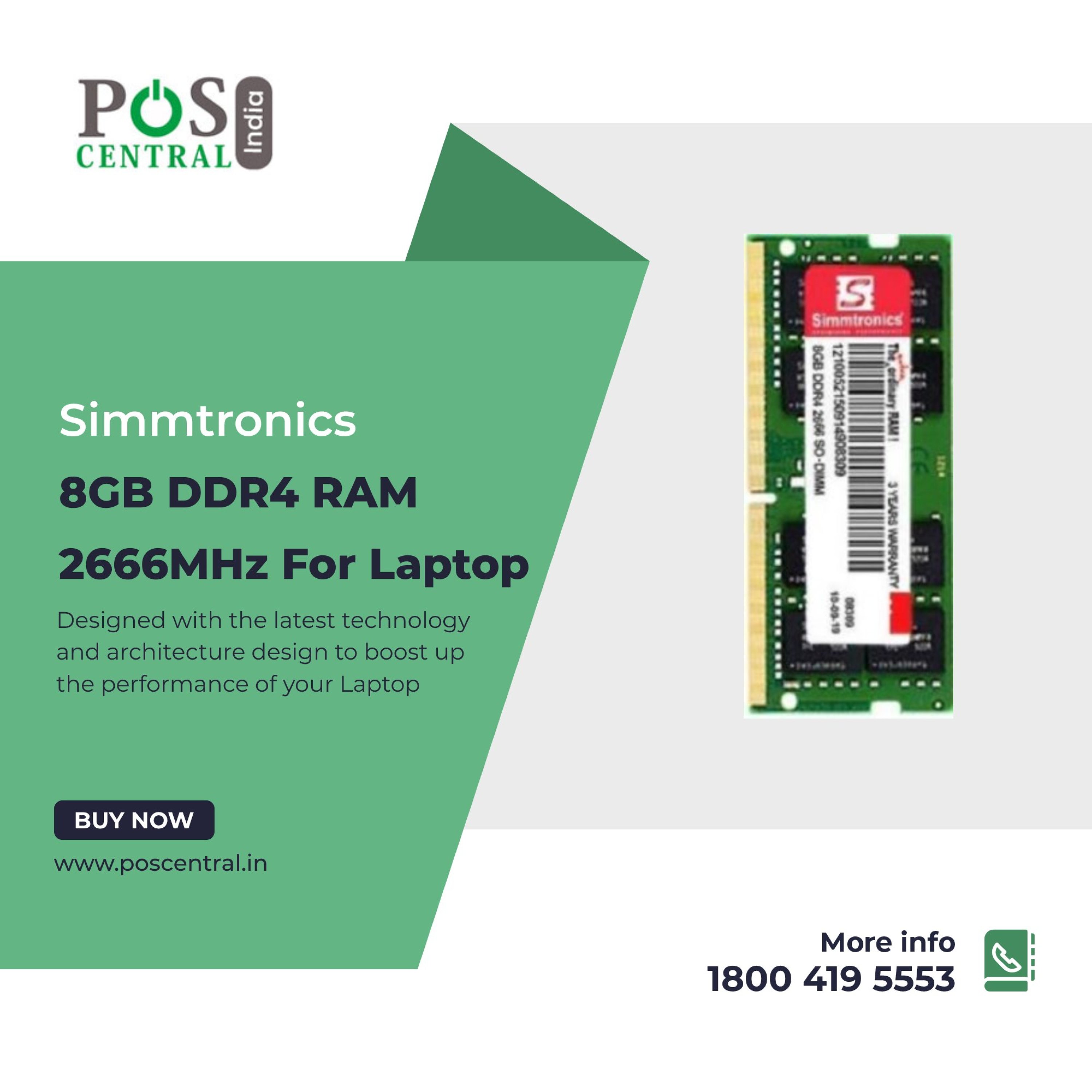 Buy Simmtronics 8GB DDR4 RAM 2666MHz for Laptop online in India