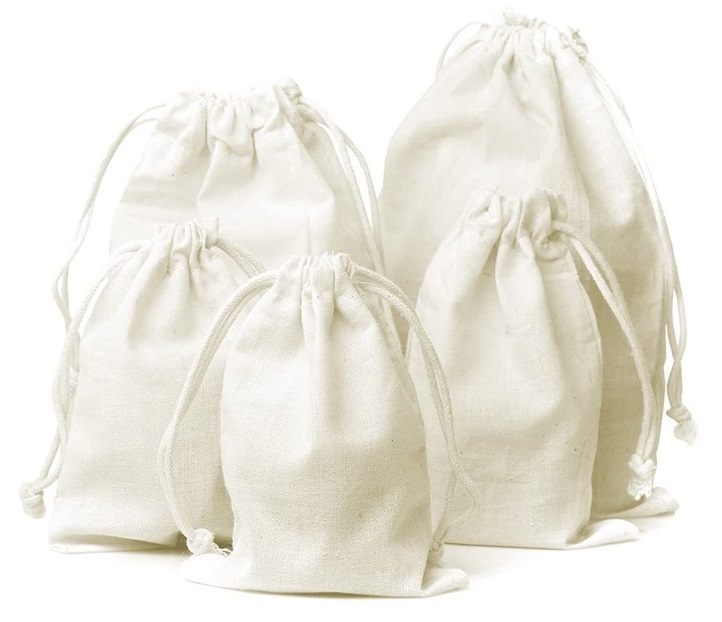 Cotton Muslin Bag, Cotton Pouch, Party Favor Bag, Cotton Wedding Bag