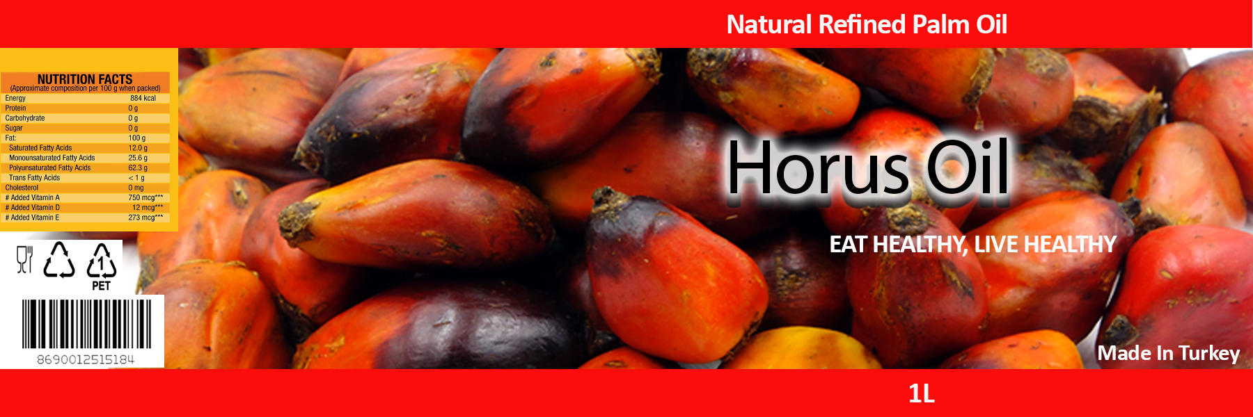 Refined natural palm oil