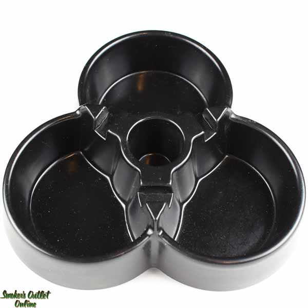 Buy Triple Chamber Plastic Ashtray - Black