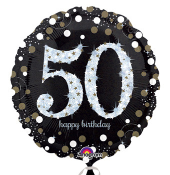 50th Birthday Balloon 18in -Sparkling Celebration