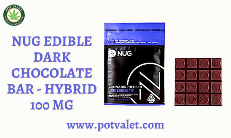 NUG Edible Dark Chocolate Bar - Hybrid - 100 mg