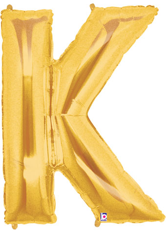 Giant Gold Letter K Mylar Balloon