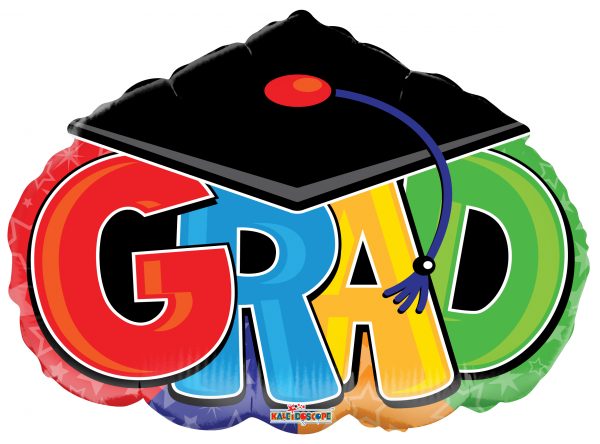 Colorful Congrats Grad – Graduation – Large Mylar Balloon – 24 inch