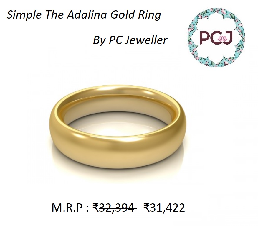 Simple The Adalina Gold Ring By PC Jeweller