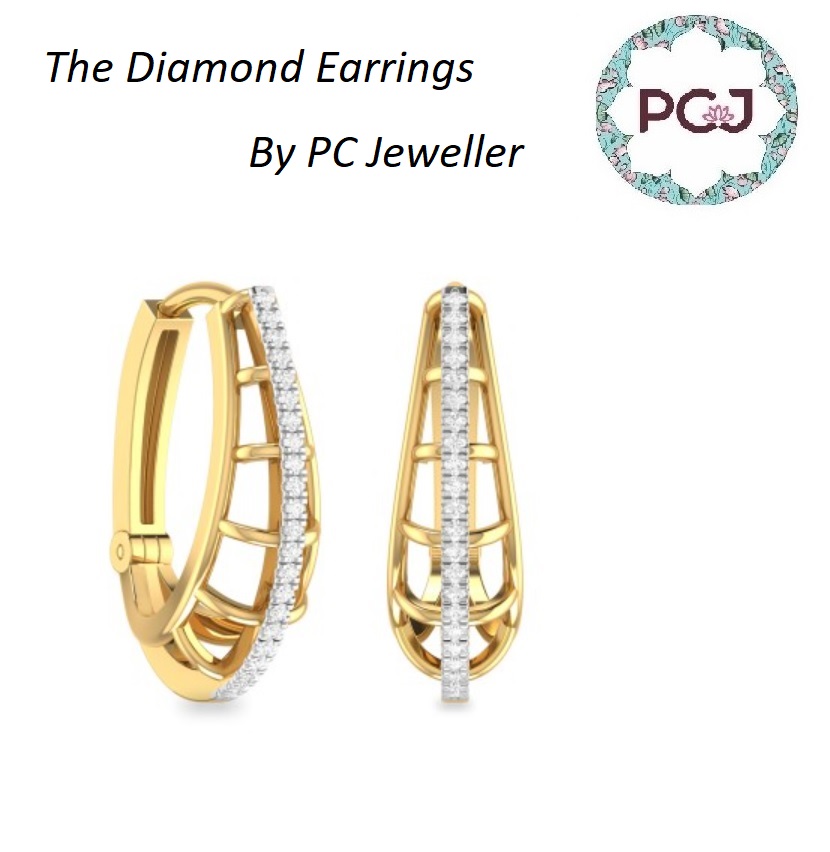 Sparkling Diamond Earrings By PC Jeweller