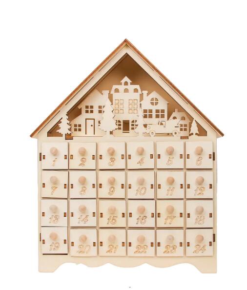 Advent calendar gift box empty wooden christmas advent calendar JX2112018